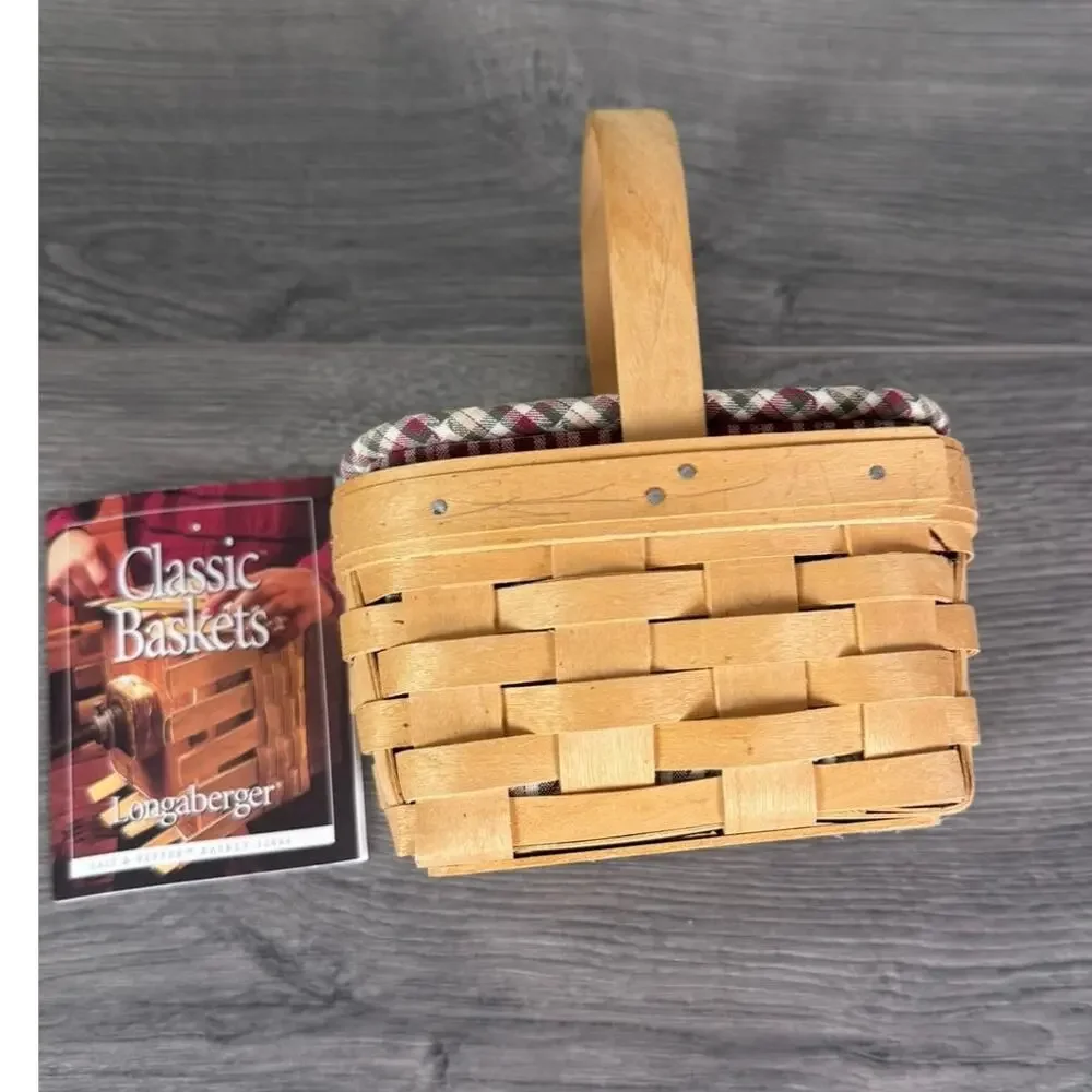 Longaberger Small 2002 Handled Chore Basket Liner Protector